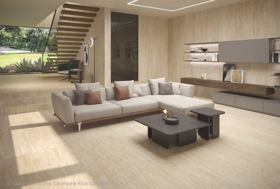 Atlas Concorde HybridSlab™ Travertine Sand Rectified Porcelain Slab