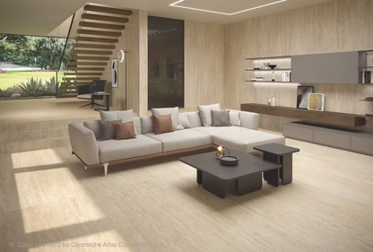 Atlas Concorde HybridSlab™ Travertine Sand Rectified Porcelain Slab