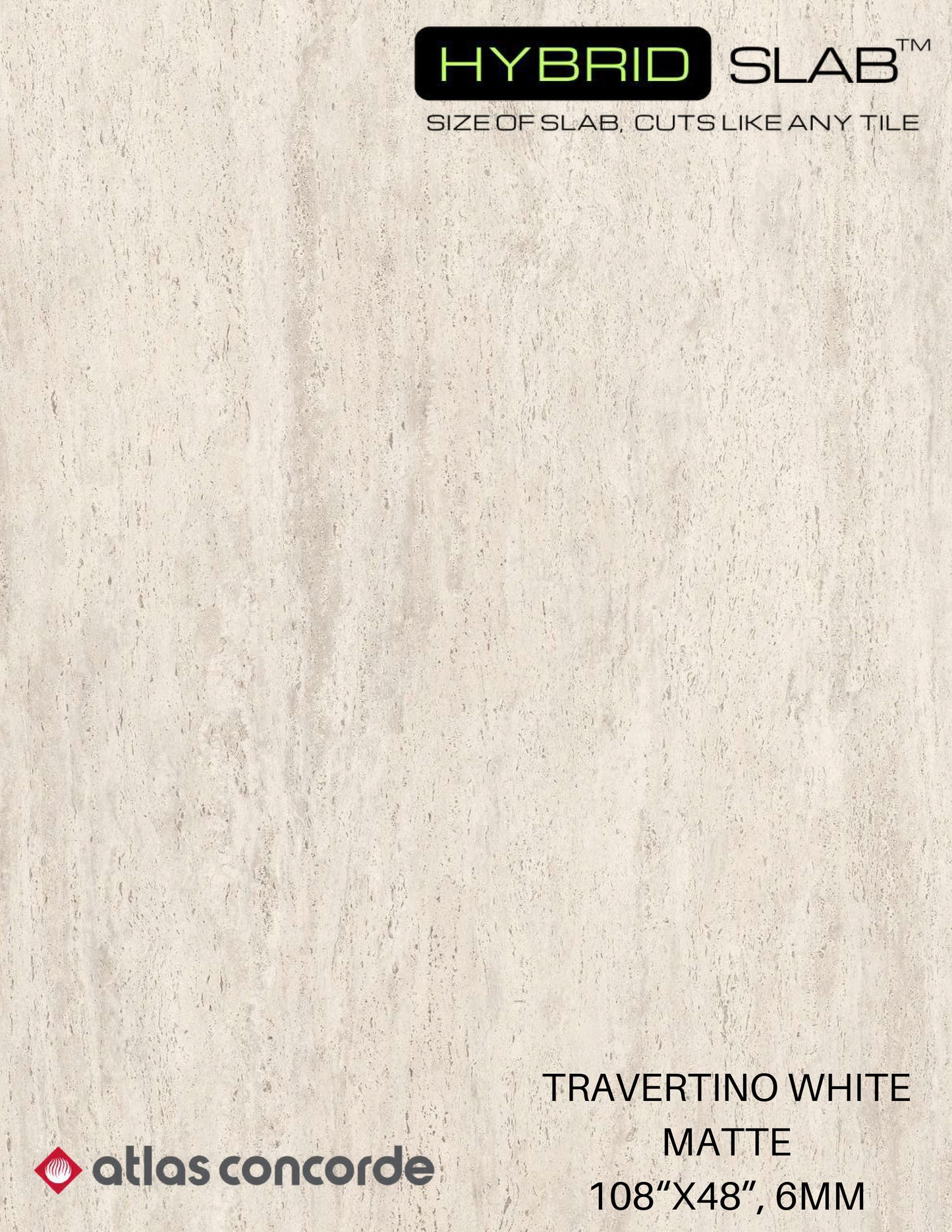 Atlas Concorde HybridSlab™ Travertine White Rectified Porcelain Slab