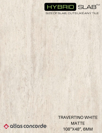 Atlas Concorde HybridSlab™ Travertine White Rectified Porcelain Slab