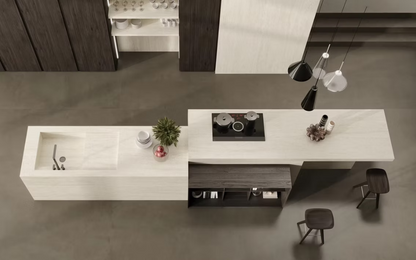 Atlas Plan PorcelainTop™ Travertine White Porcelain Slab