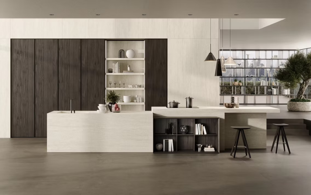 Atlas Plan PorcelainTop™ Travertine White Porcelain Slab