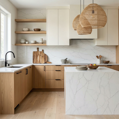 Truffle White Quartz Slab