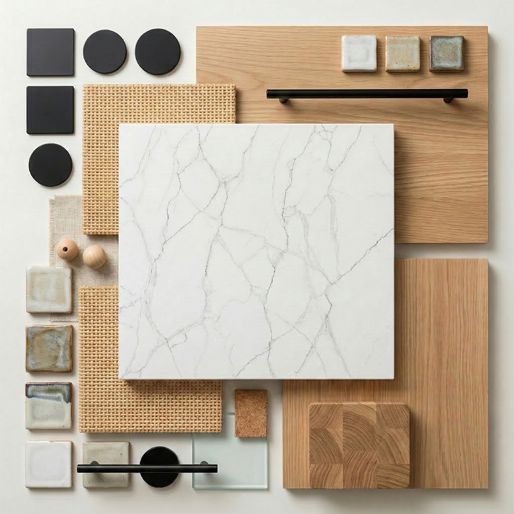 Truffle White Quartz Slab