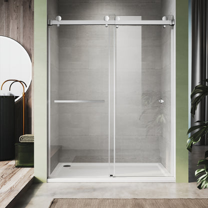 Kuron Frameless Double Sliding Glass Shower Door