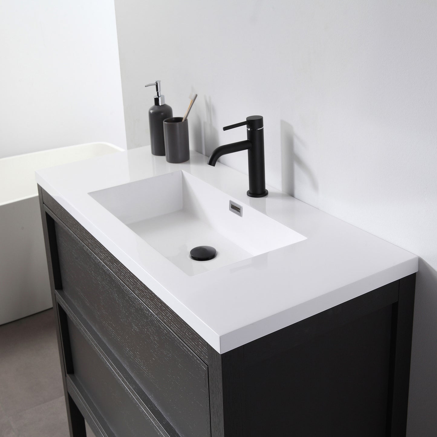 Annecy 24" Freestanding Bathroom Vanity with Acrylic Integrated Sink Top