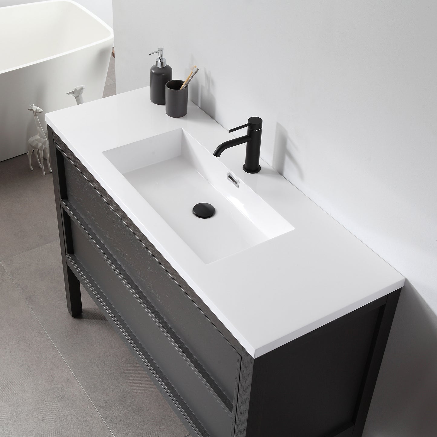 Annecy 48" Freestanding Bathroom Vanity with Acrylic Integrated Sink Top