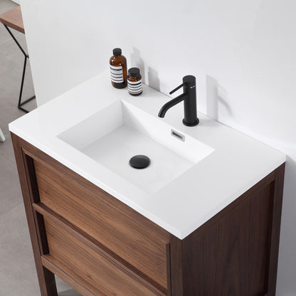 Annecy 24" Freestanding Bathroom Vanity with Acrylic Integrated Sink Top