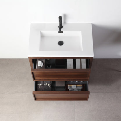 Annecy 24" Freestanding Bathroom Vanity with Acrylic Integrated Sink Top