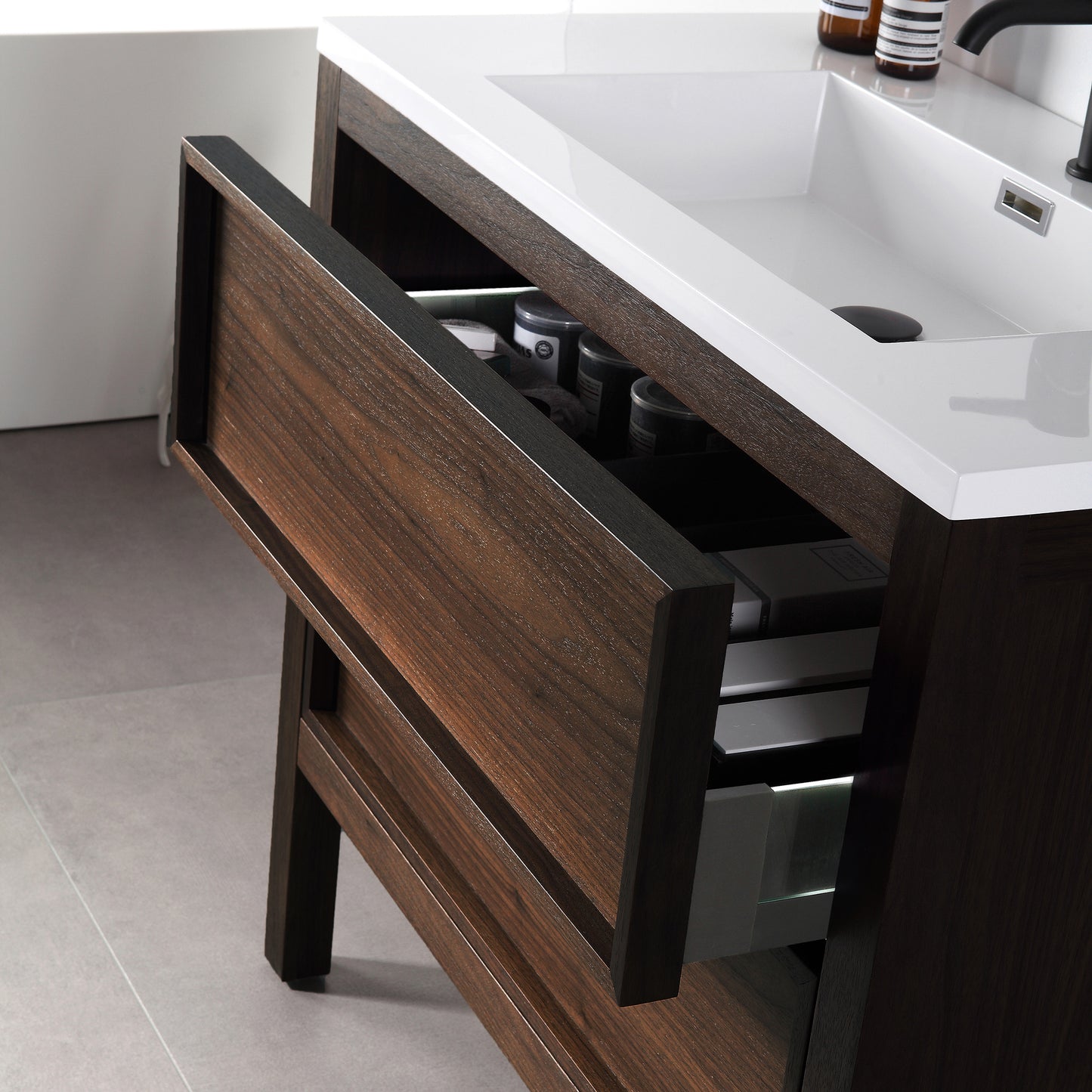 Annecy 36" Freestanding Bathroom Vanity with Acrylic Integrated Sink Top