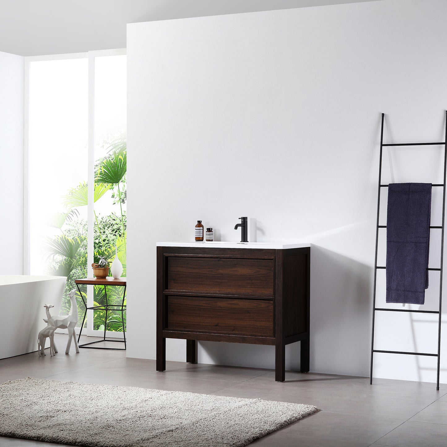 Annecy 36" Freestanding Bathroom Vanity with Acrylic Integrated Sink Top