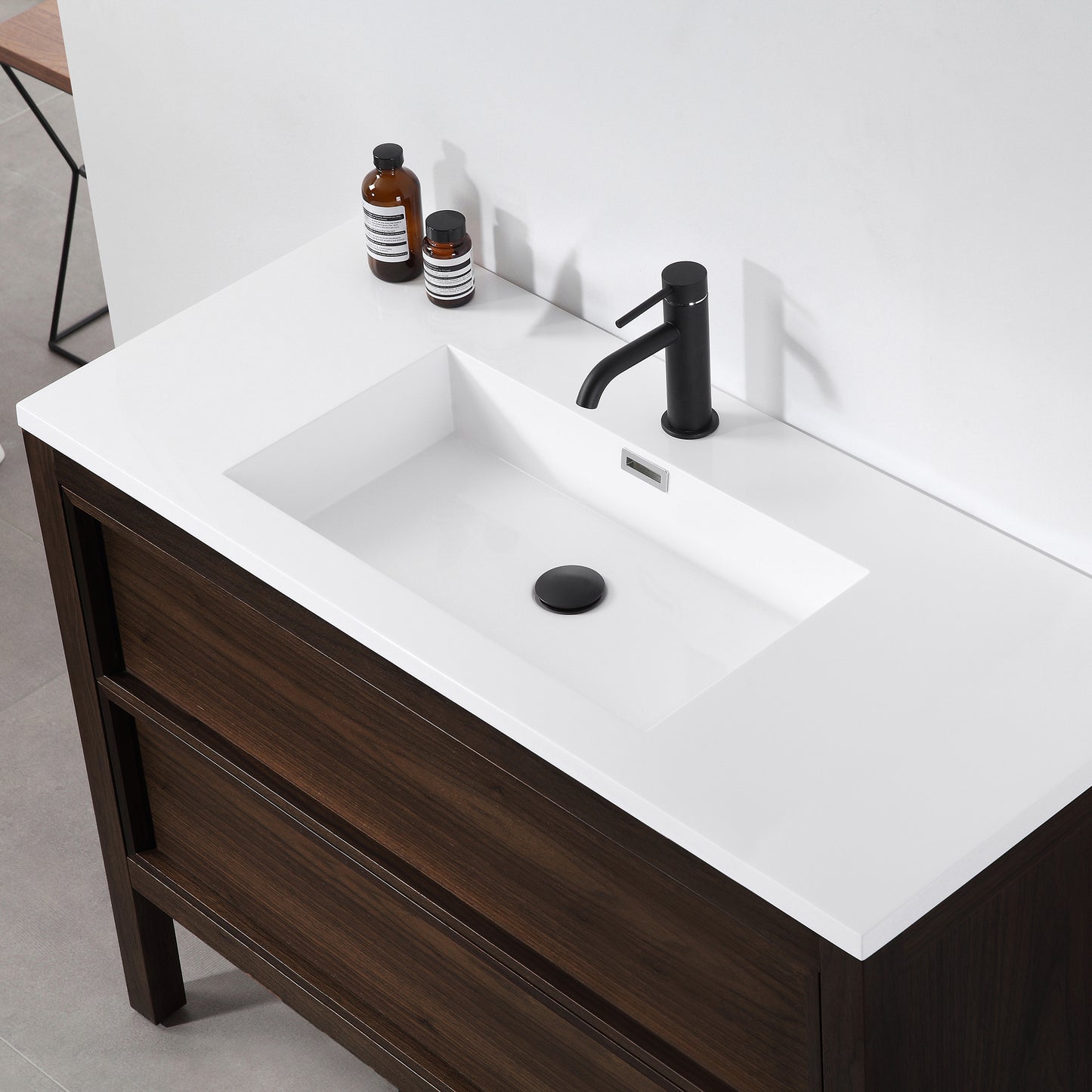 Annecy 48" Freestanding Bathroom Vanity with Acrylic Integrated Sink Top