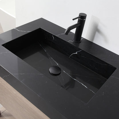 Bibury 72" Freestanding Bathroom Vanity with Black Marquina Quartz Integrated Sink Top