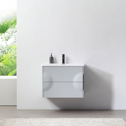 Colmar 30" Wall Mounted Bathroom Vanity with Acrylic Integrated Sink Top