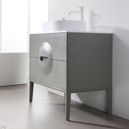 Colmar 36" Freestanding Bathroom Vanity with Premium Grade ATH Matte Solid Surface Top and Vessel Sink