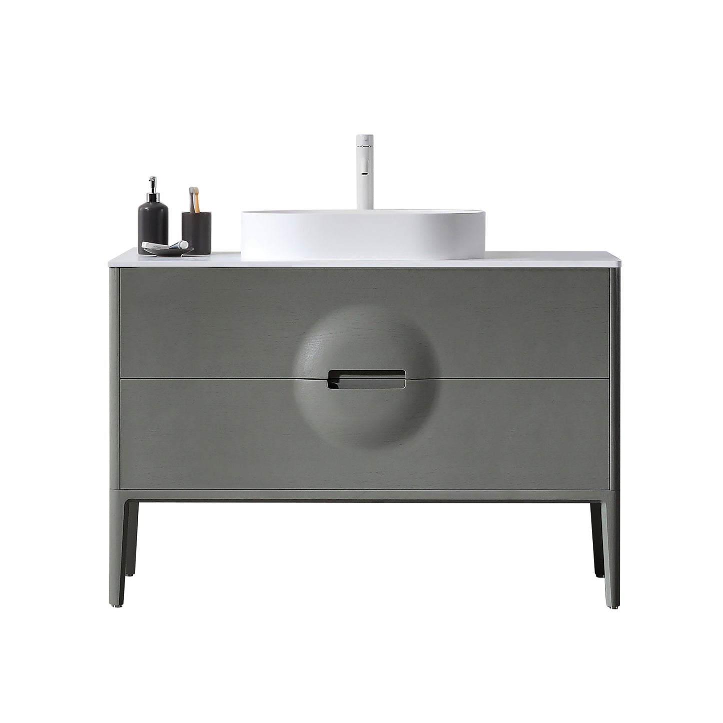 Colmar 48" Freestanding Bathroom Vanity with Premium Grade ATH Matte Solid Surface Top and Vessel Sink