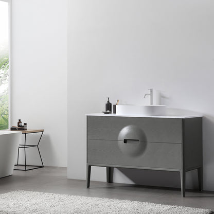 Colmar 48" Freestanding Bathroom Vanity with Premium Grade ATH Matte Solid Surface Top and Vessel Sink