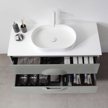 Colmar 48" Freestanding Bathroom Vanity with Premium Grade ATH Matte Solid Surface Top and Vessel Sink