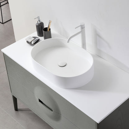 Colmar 48" Freestanding Bathroom Vanity with Premium Grade ATH Matte Solid Surface Top and Vessel Sink