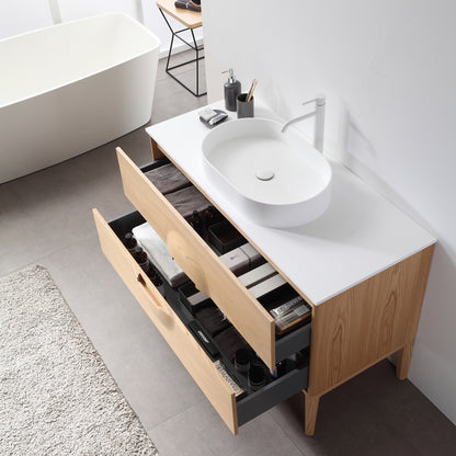 Colmar 48" Freestanding Bathroom Vanity with Premium Grade ATH Matte Solid Surface Top and Vessel Sink