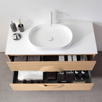 Colmar 48" Freestanding Bathroom Vanity with Premium Grade ATH Matte Solid Surface Top and Vessel Sink