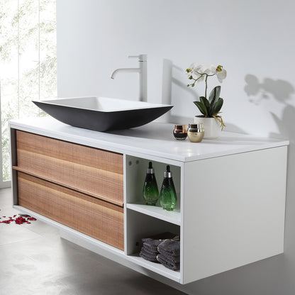 Goreme 48" Wall Mounted Bathroom Vanity with Premium Grade ATH Matte Solid Surface Top and Vessel Sink