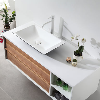 Goreme 48" Wall Mounted Bathroom Vanity with Premium Grade ATH Matte Solid Surface Top and Vessel Sink