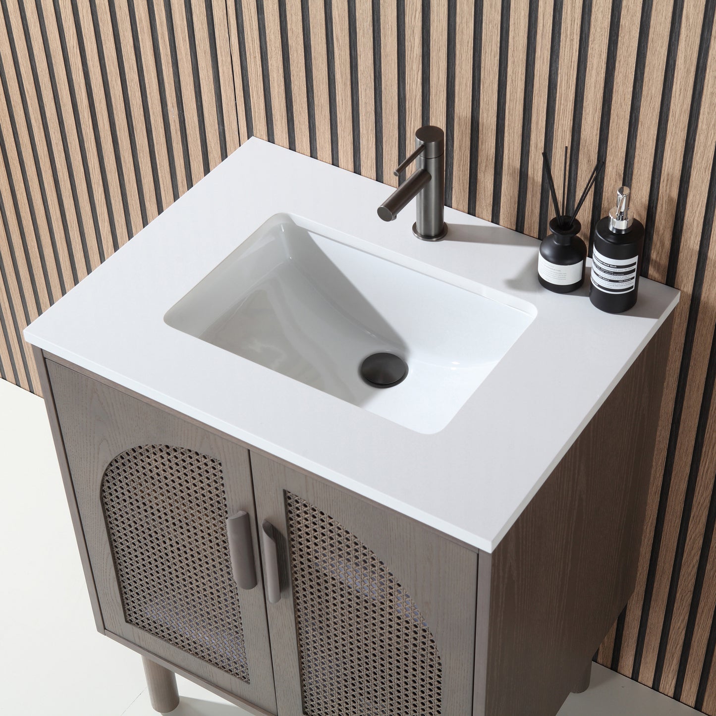 Nara 30" Freestanding Bathroom Vanity with Pure White Quartz Top and Ceramic Undermount Sink