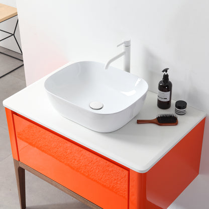 Sebastian 36" Freestanding Bathroom Vanity with Pure White Quartz Top and Ceramic Vessel Sink