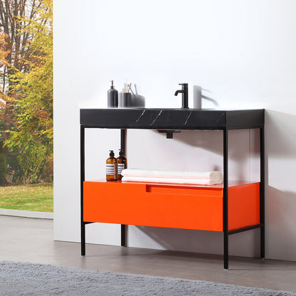 Texel 42" Freestanding Bathroom Vanity with Quartz Integrated Sink Top