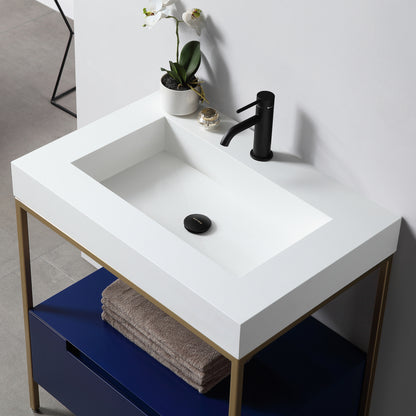 Texel 30" Freestanding Bathroom Vanity with Quartz Integrated Sink Top