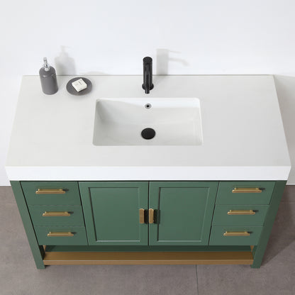 Winchester 48" Freestanding Bathroom Vanity with Quartz Top and Ceramic Undermount Sink