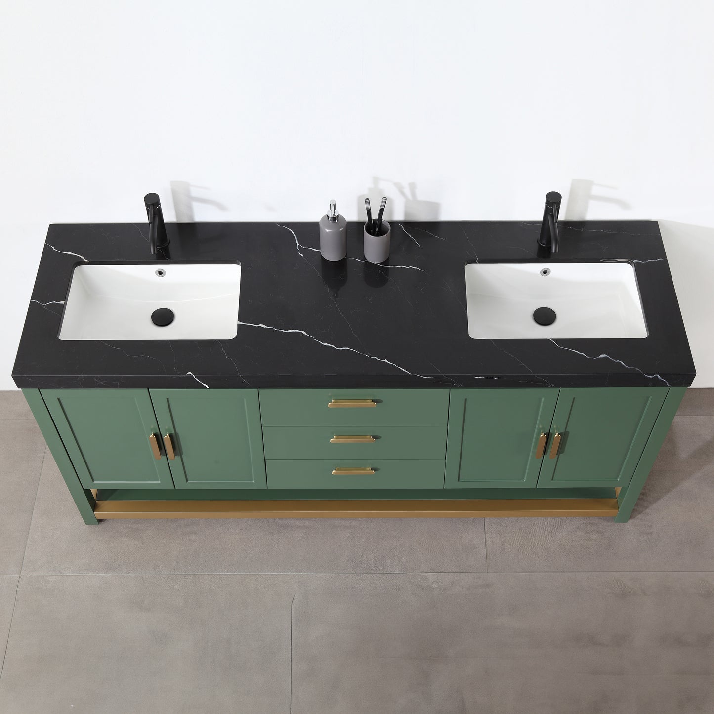 Winchester 72" Freestanding Bathroom Vanity with Quartz Top and Ceramic Undermount Sinks