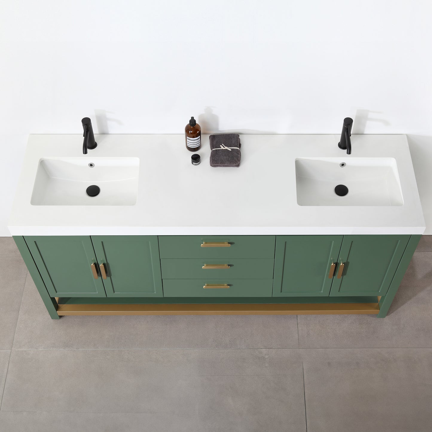 Winchester 72" Freestanding Bathroom Vanity with Quartz Top and Ceramic Undermount Sinks