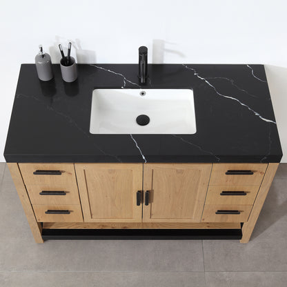 Winchester 48" Freestanding Bathroom Vanity with Quartz Top and Ceramic Undermount Sink