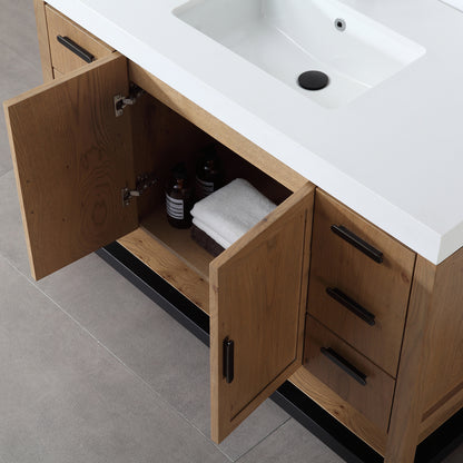 Winchester 48" Freestanding Bathroom Vanity with Quartz Top and Ceramic Undermount Sink