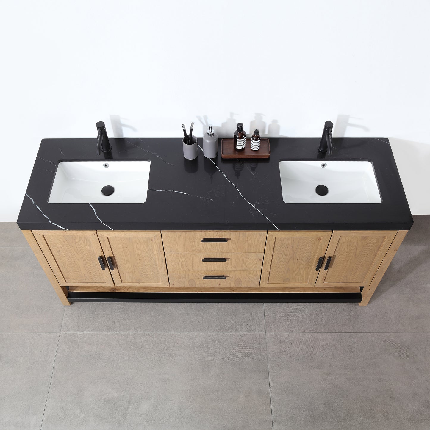 Winchester 72" Freestanding Bathroom Vanity with Quartz Top and Ceramic Undermount Sinks