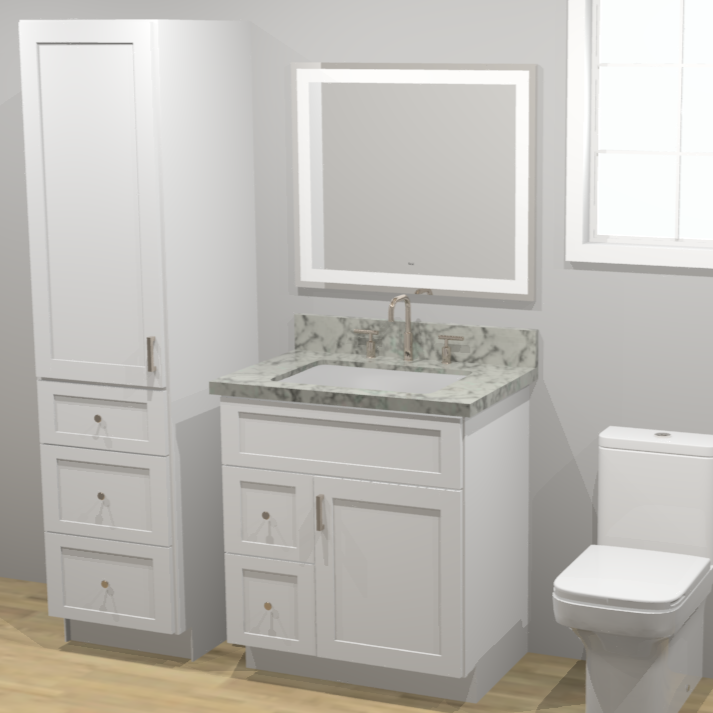 Rene White Shaker 30" Freestanding Vanity