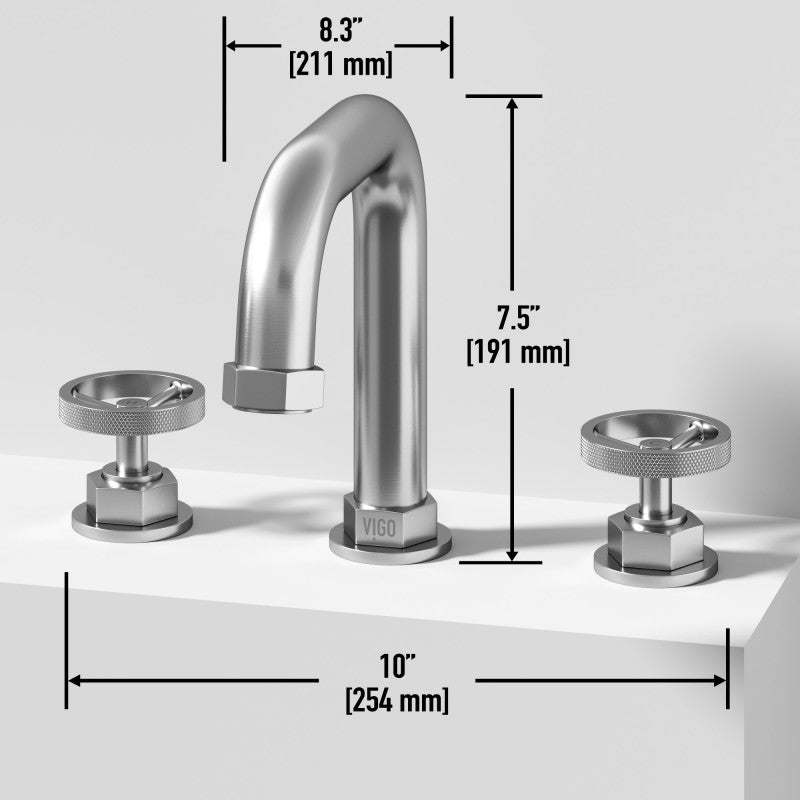 Hart Wheel 8" Widespread Bathroom Lavatory Faucet
