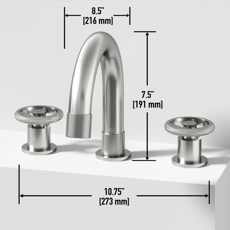 Wythe Wheel 8" Widespread Bathroom Lavatory Faucet