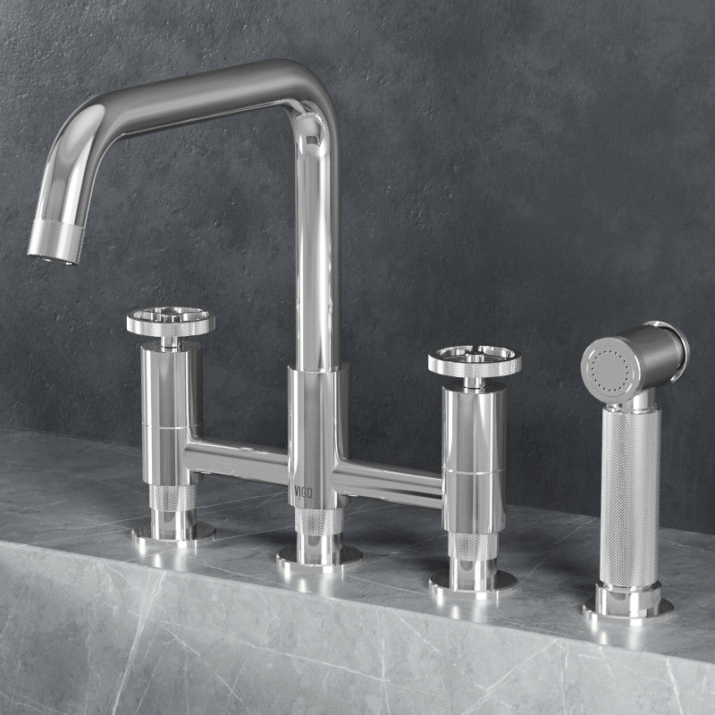 Cass 8" Widespread Kitchen Faucet with Side Sprayer