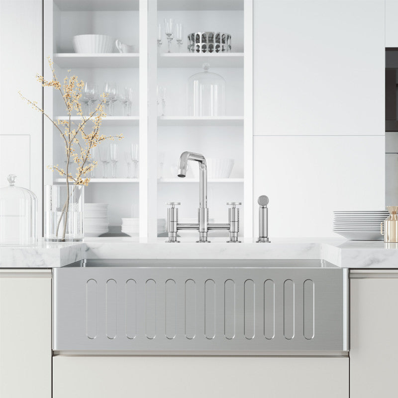Cass 8" Widespread Kitchen Faucet with Side Sprayer