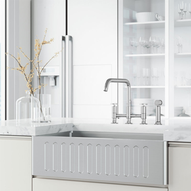 Cass 8" Widespread Kitchen Faucet with Side Sprayer