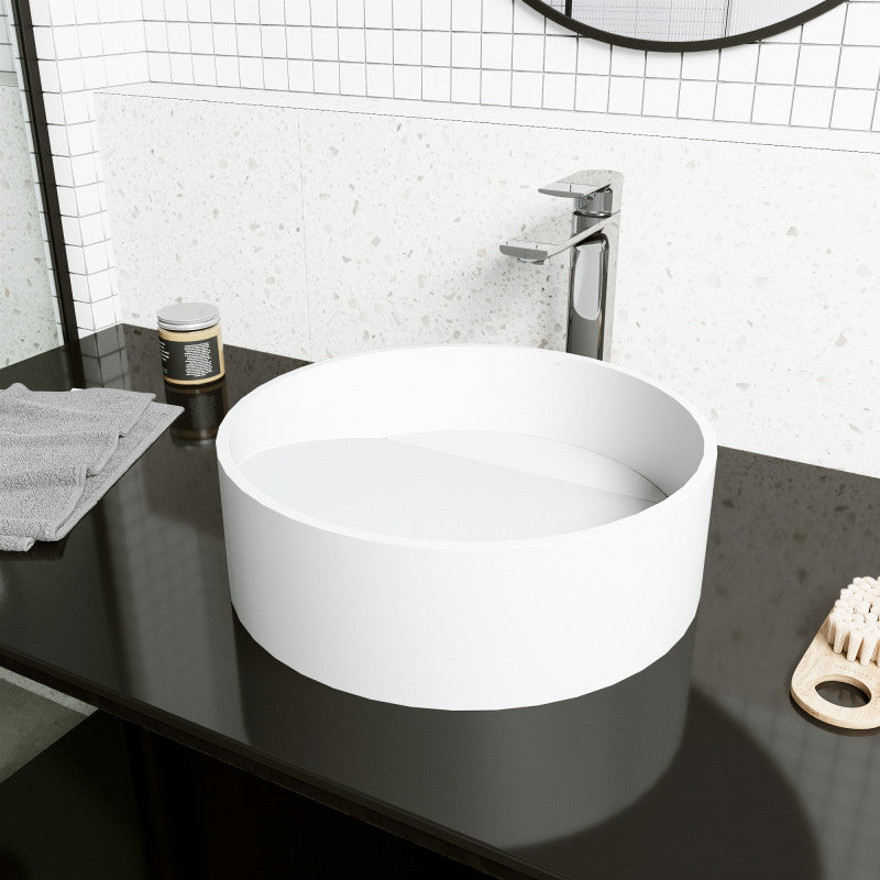 Starr Round Matte Stone™ Vessel Bathroom Sink