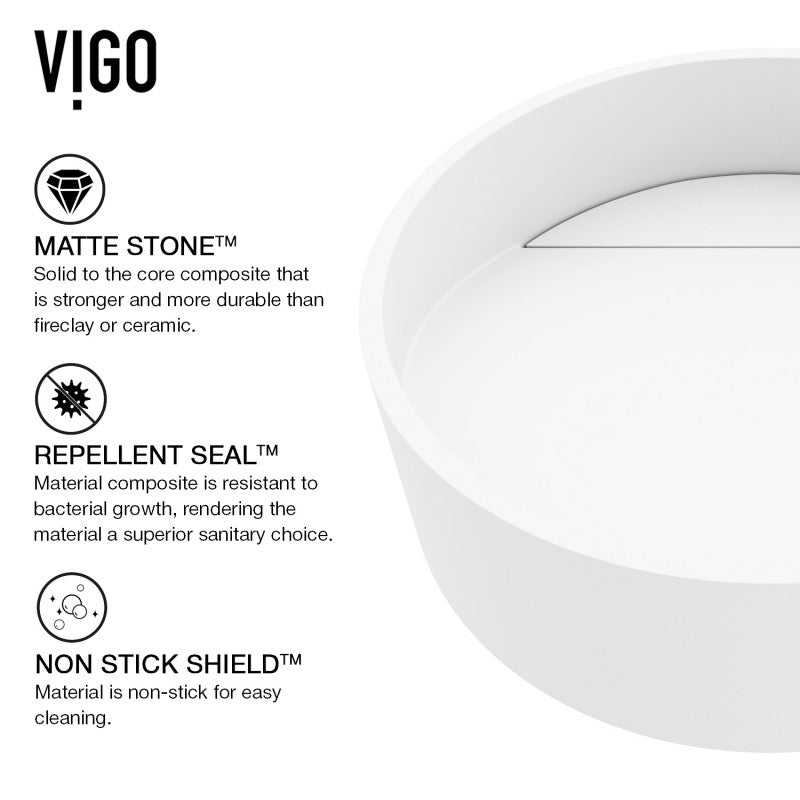 Starr Round Matte Stone™ Vessel Bathroom Sink