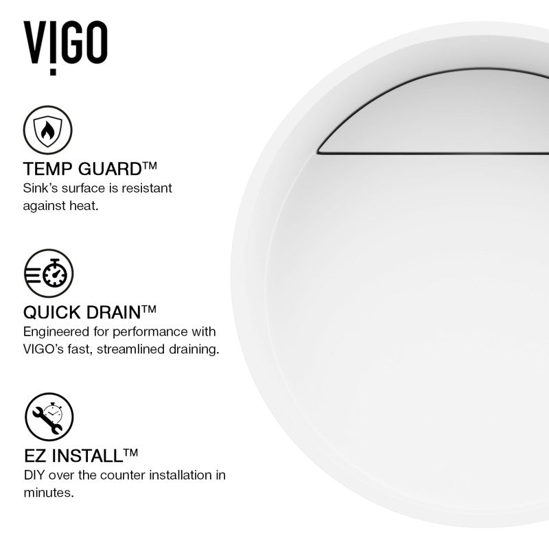 Starr Round Matte Stone™ Vessel Bathroom Sink