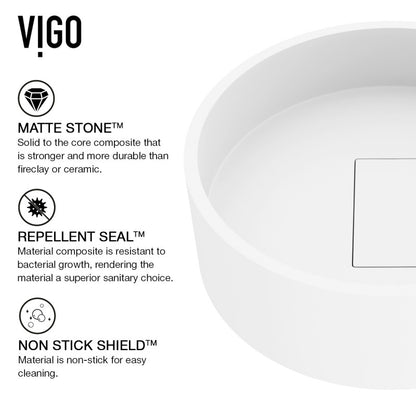 Bryant Round Matte Stone™ Vessel Bathroom Sink