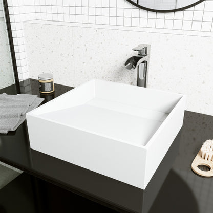 Starr Square Matte Stone™ Vessel Bathroom Sink