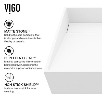 Starr Square Matte Stone™ Vessel Bathroom Sink