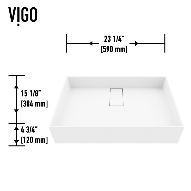 Bryant Grand Rectangular Matte Stone™ Vessel Bathroom Sink